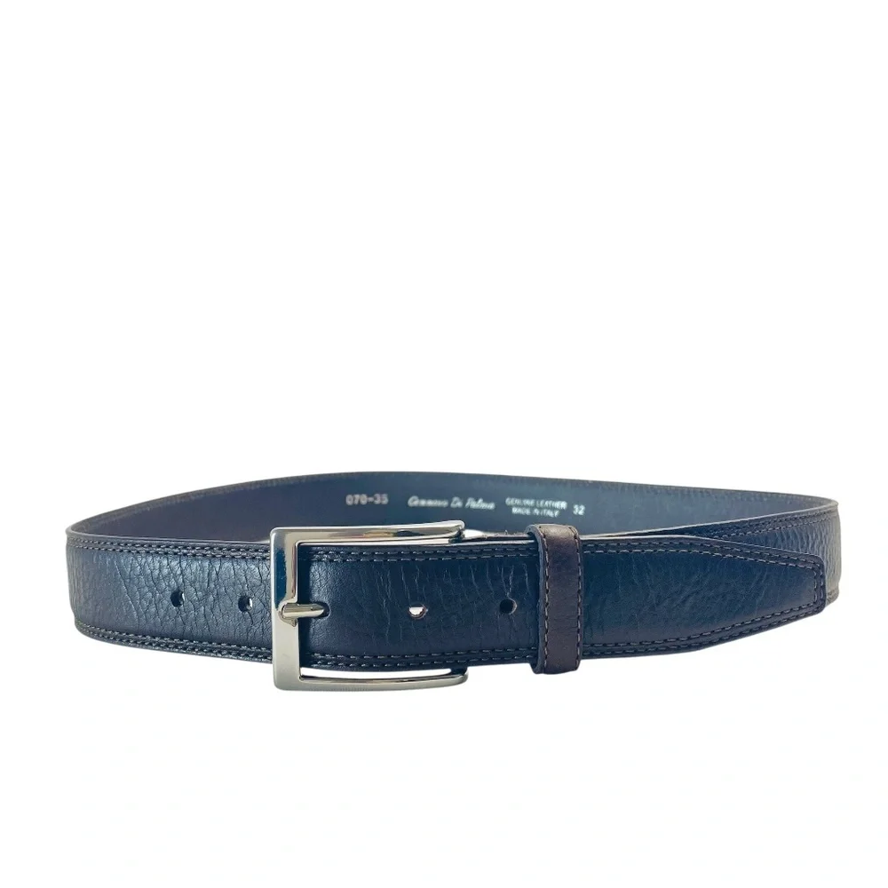 GENNARO DI PALMA Leather Belt in Dark Brown Size 32